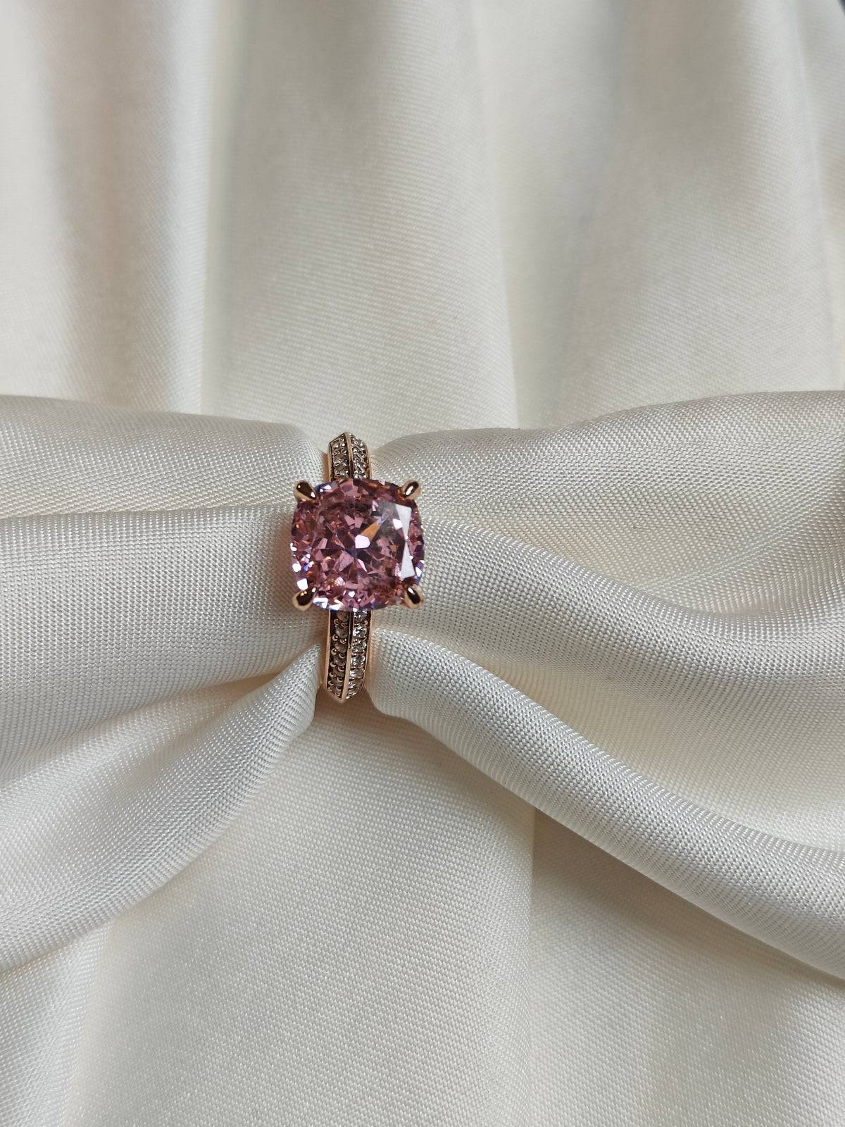 Pink Stardust Zirconia Ring