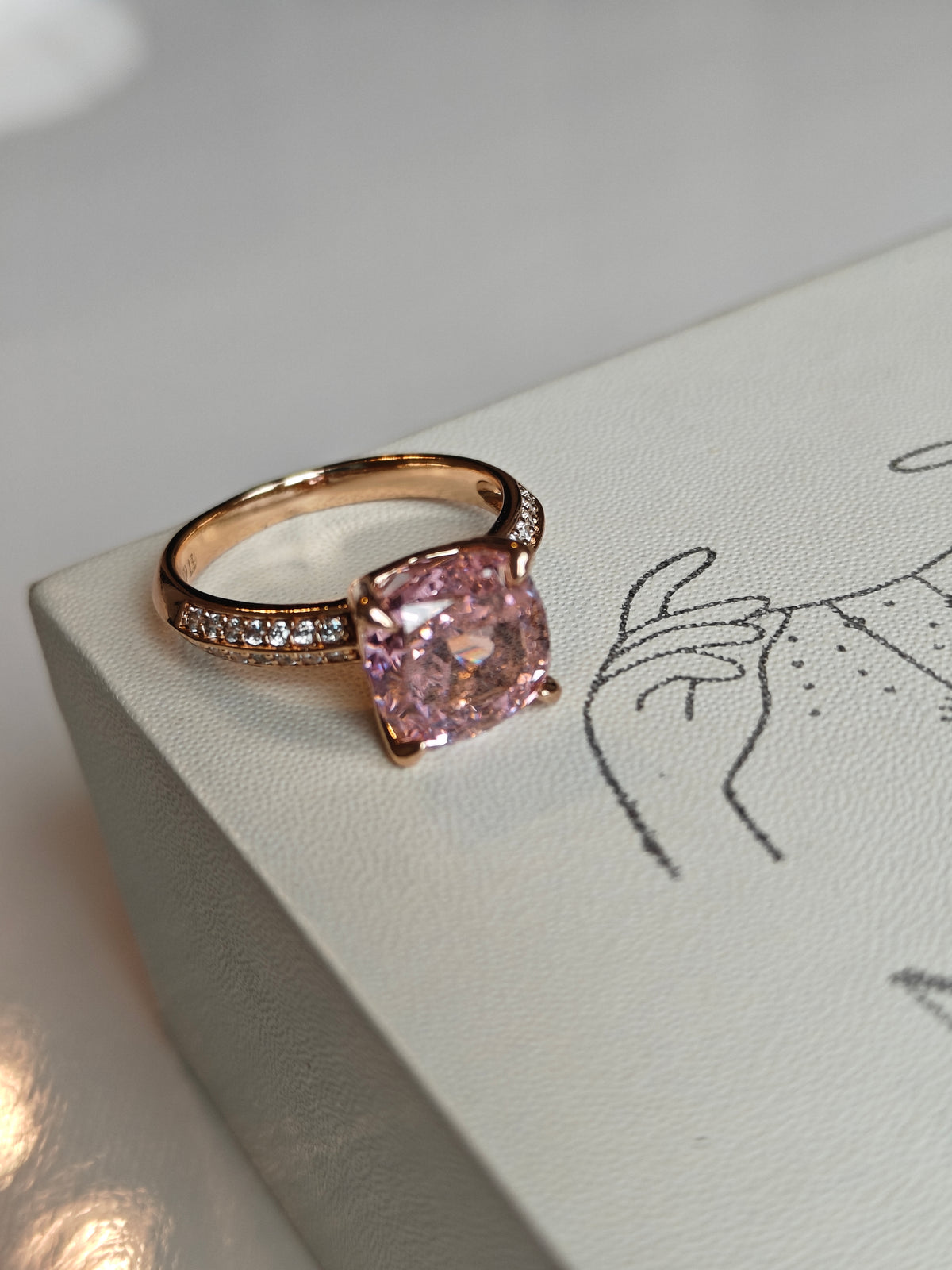 Pink Stardust Zirconia Ring