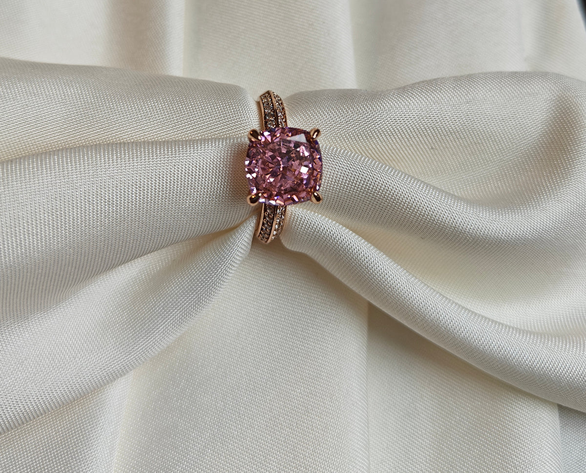 Pink Stardust Zirconia Ring