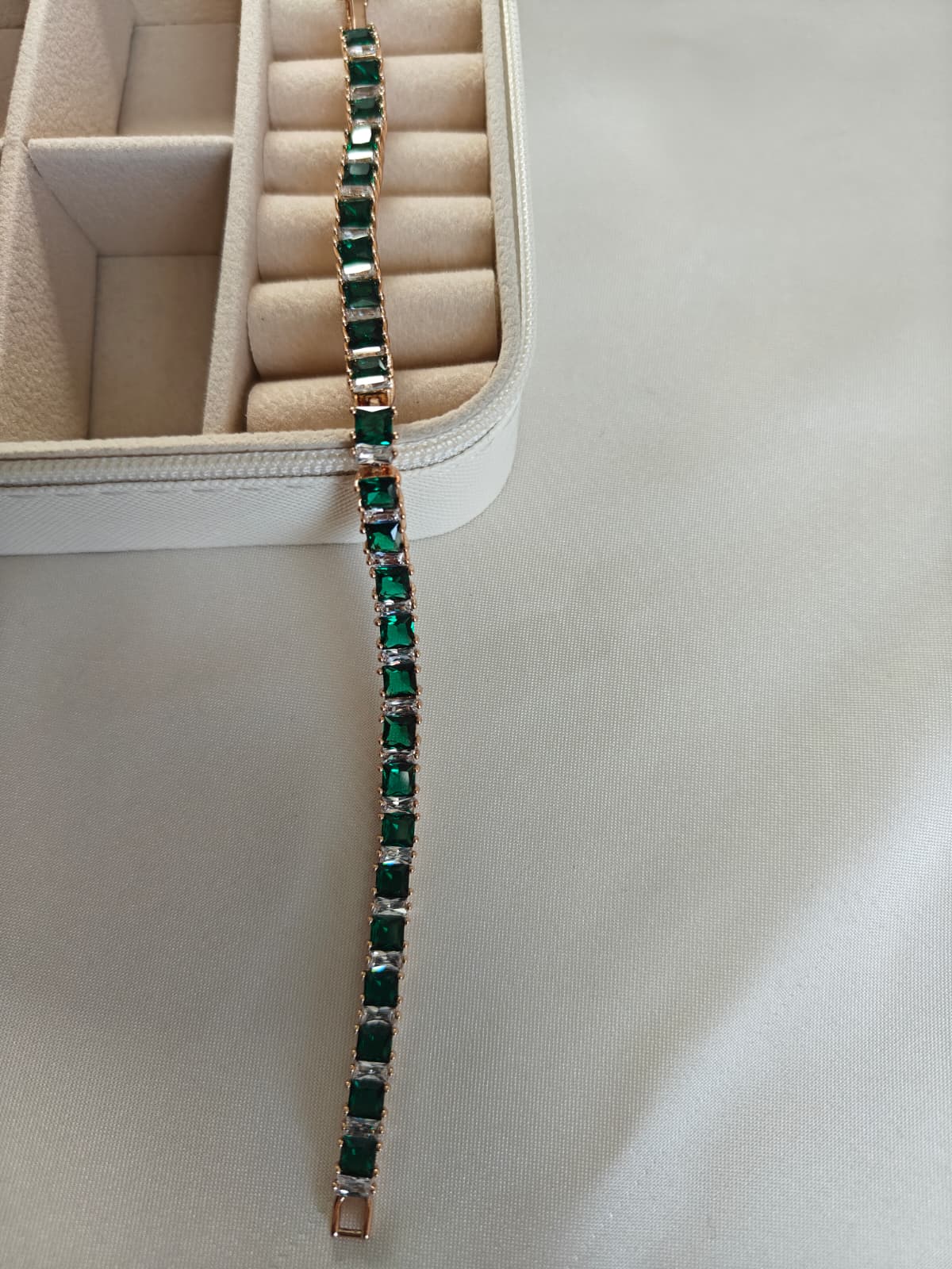 Emerald Glow Tennis Bracelet