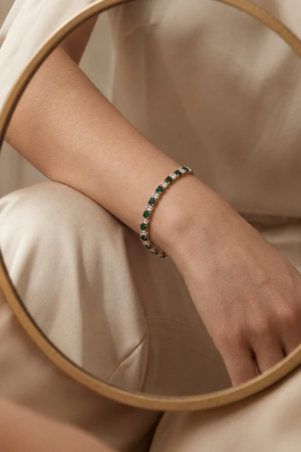 Emerald Glow Tennis Bracelet