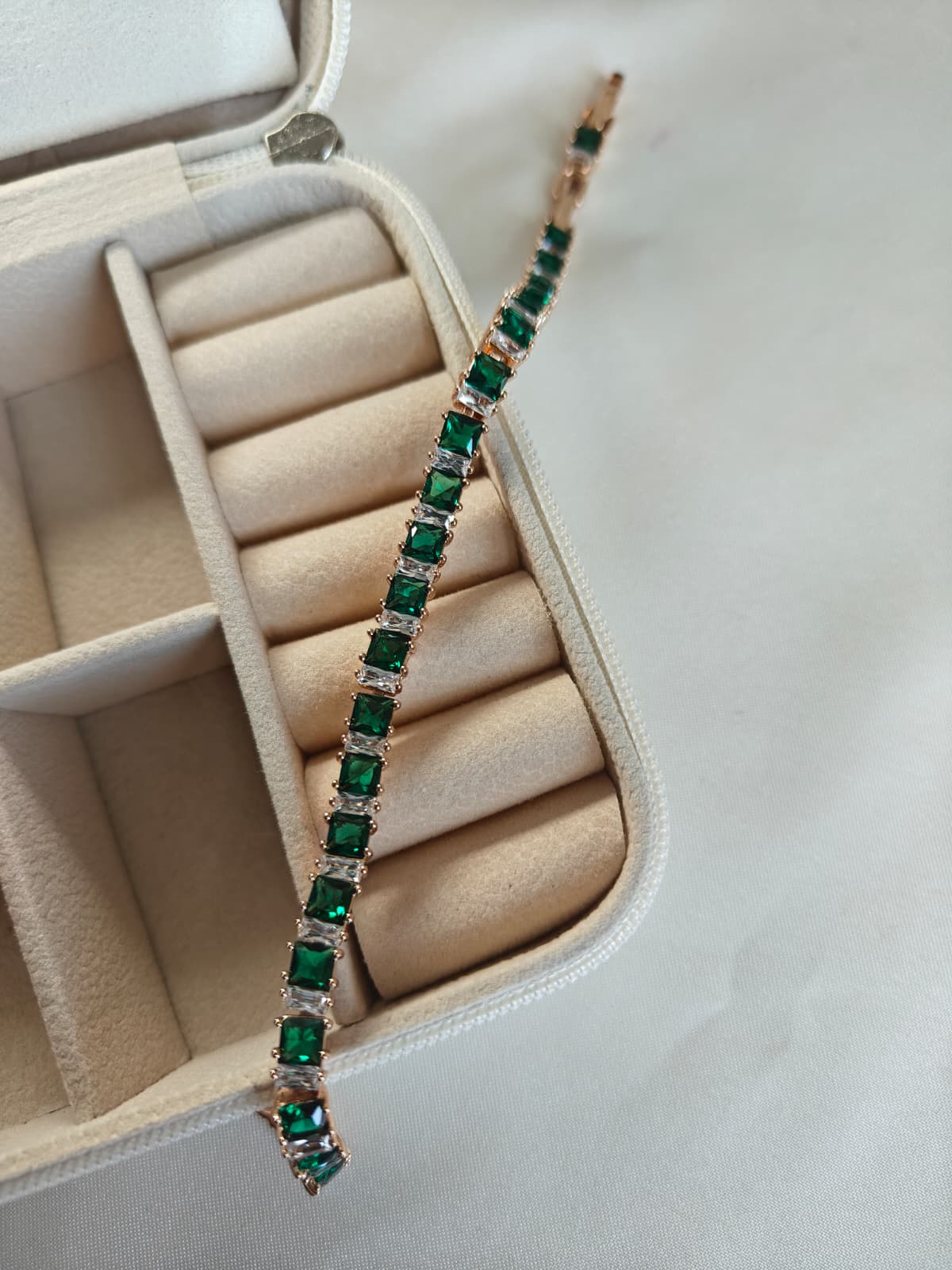Emerald Glow Tennis Bracelet